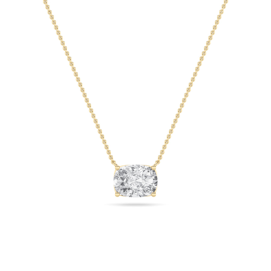 Radiant 1ctw F+ VS Lab Diamond Yellow Gold Pendant