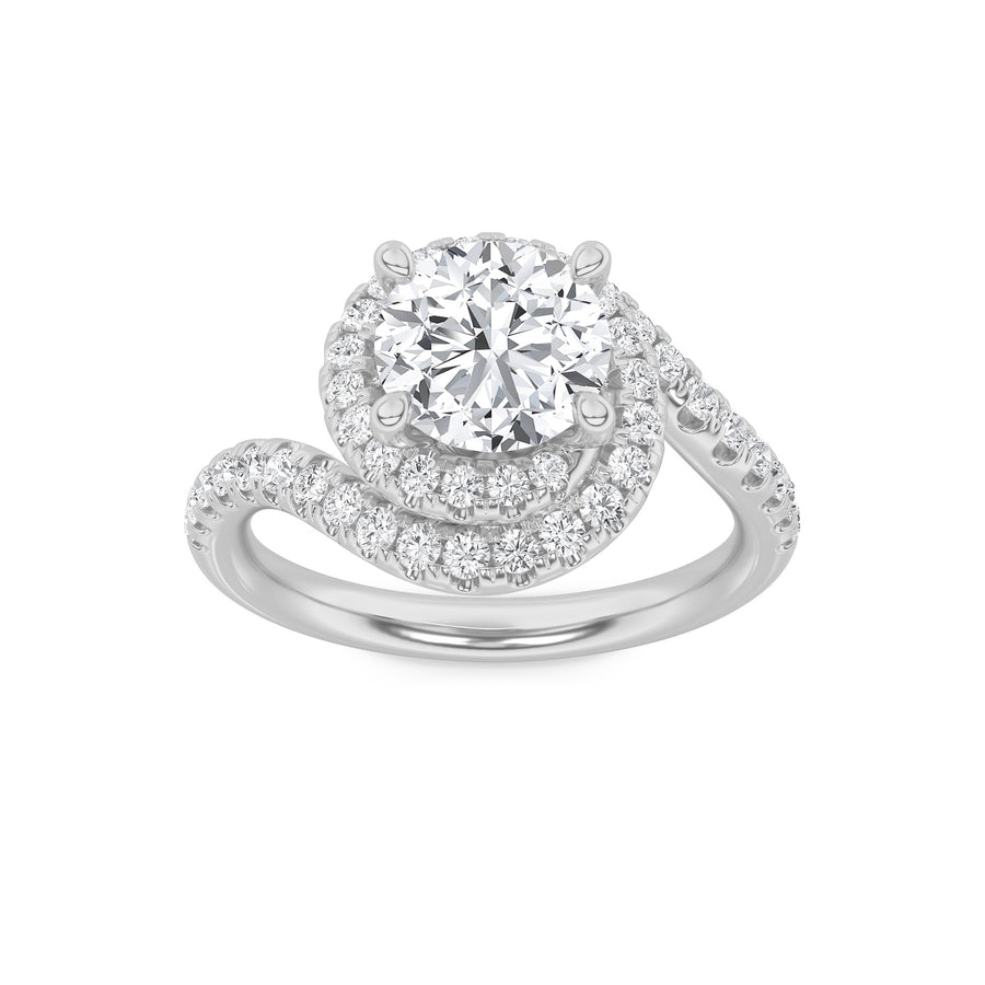 14K White Gold 2ctw Lab Diamond Ring, F Color