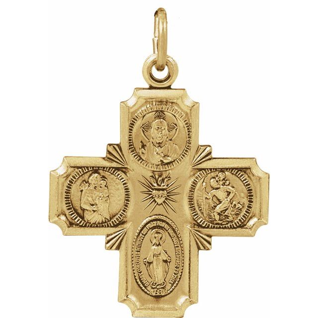 Four-Way Cross Medal Necklace or Pendant