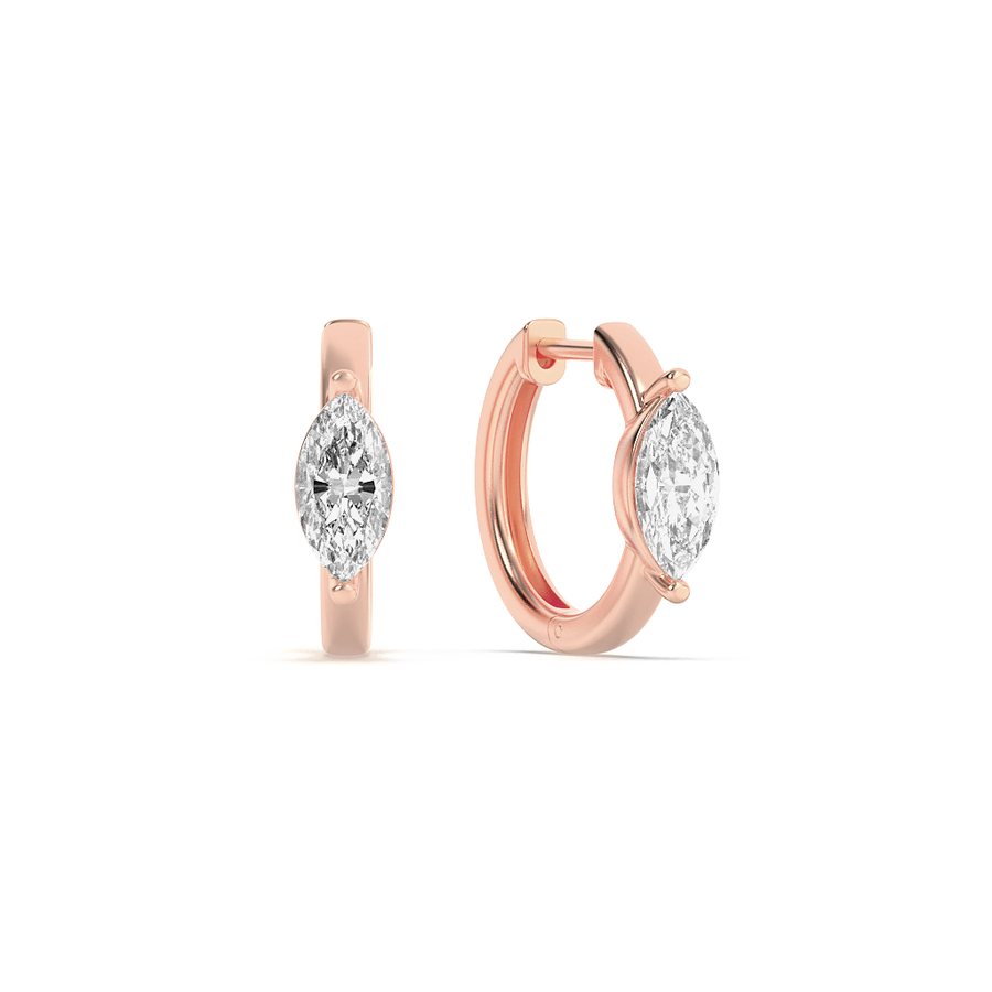 14K Rose Gold 1.5ctw Lab Diamond Marquise Stud Earrings