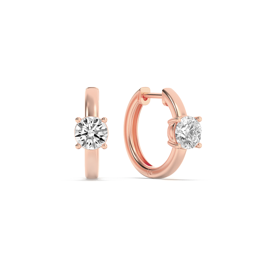 14K Rose Gold Lab Diamond Stud Earrings 1.5ctw F+VS+