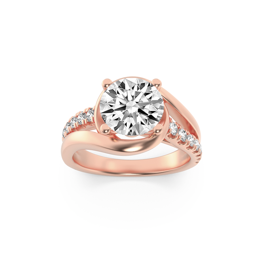 14K Rose Gold 2ctw Lab Diamond Solitaire Ring
