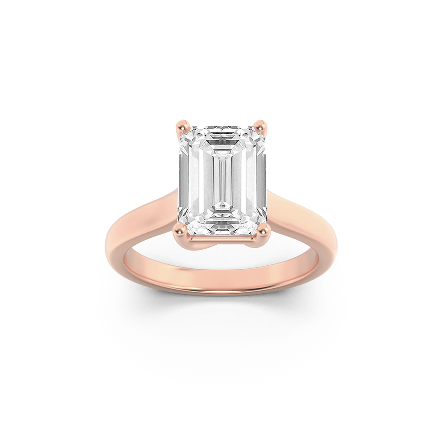14K Rose Gold 1ctw Lab Diamond Solitaire Ring Sz 7