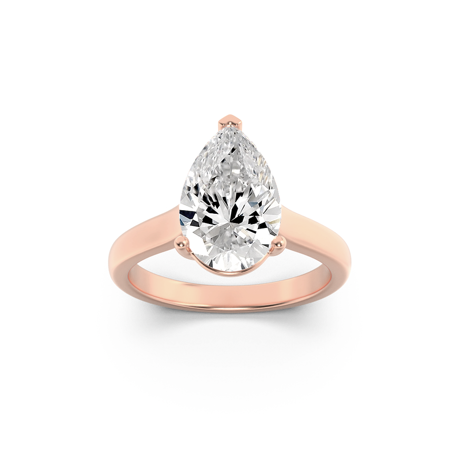 14K Rose Gold 1.9ctw Pear Lab Diamond Ring Sz 7