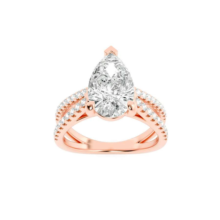 14K Rose Gold 2ctw Lab Diamond Solitaire Ring Sz 7