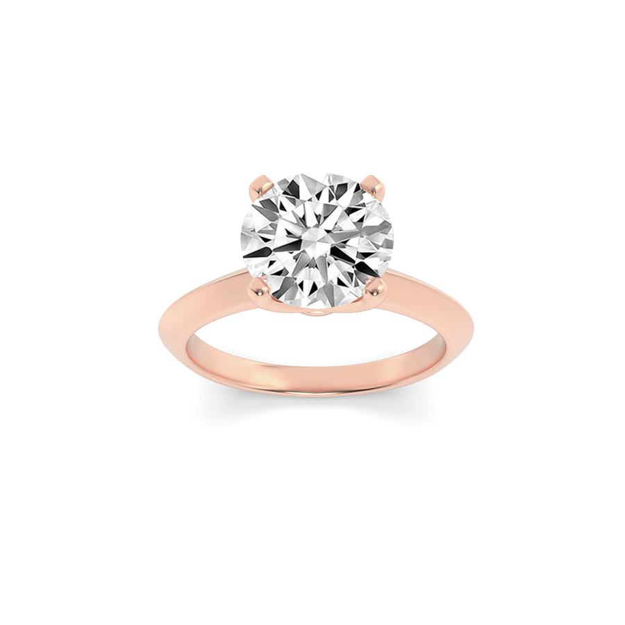 14K Rose Gold 1ctw Lab Diamond Solitaire Ring Sz 7