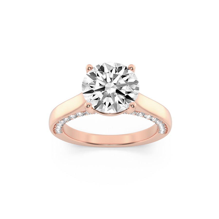 14K Rose Gold 2ctw F VS+ Lab Diamond Ring Sz 7