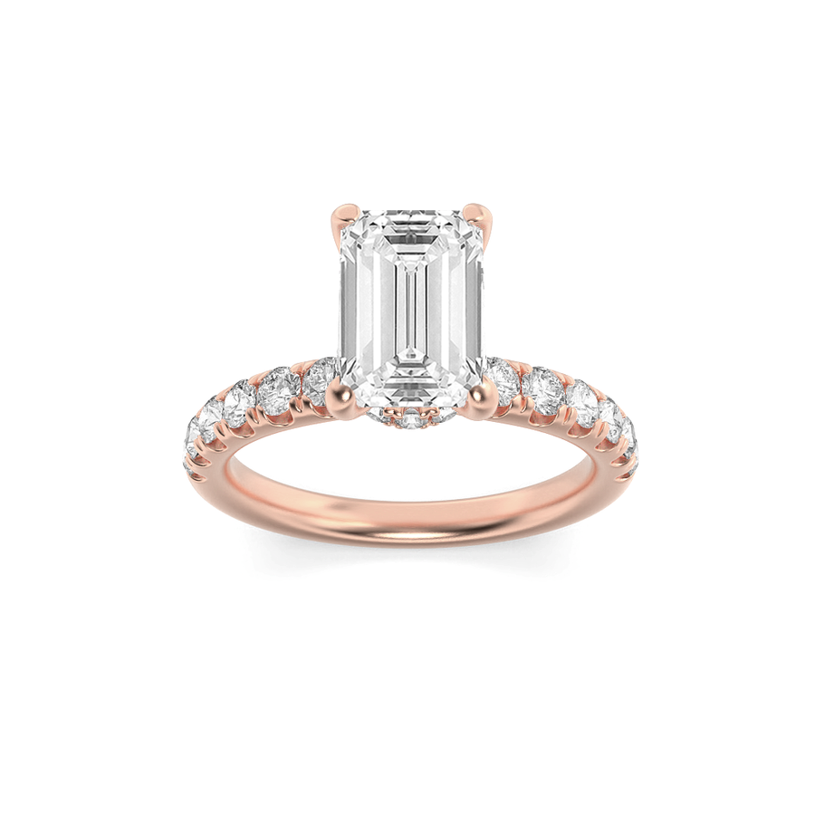 14K Rose Gold 2ct Lab Diamond Ring, F Color VS+ Size 7