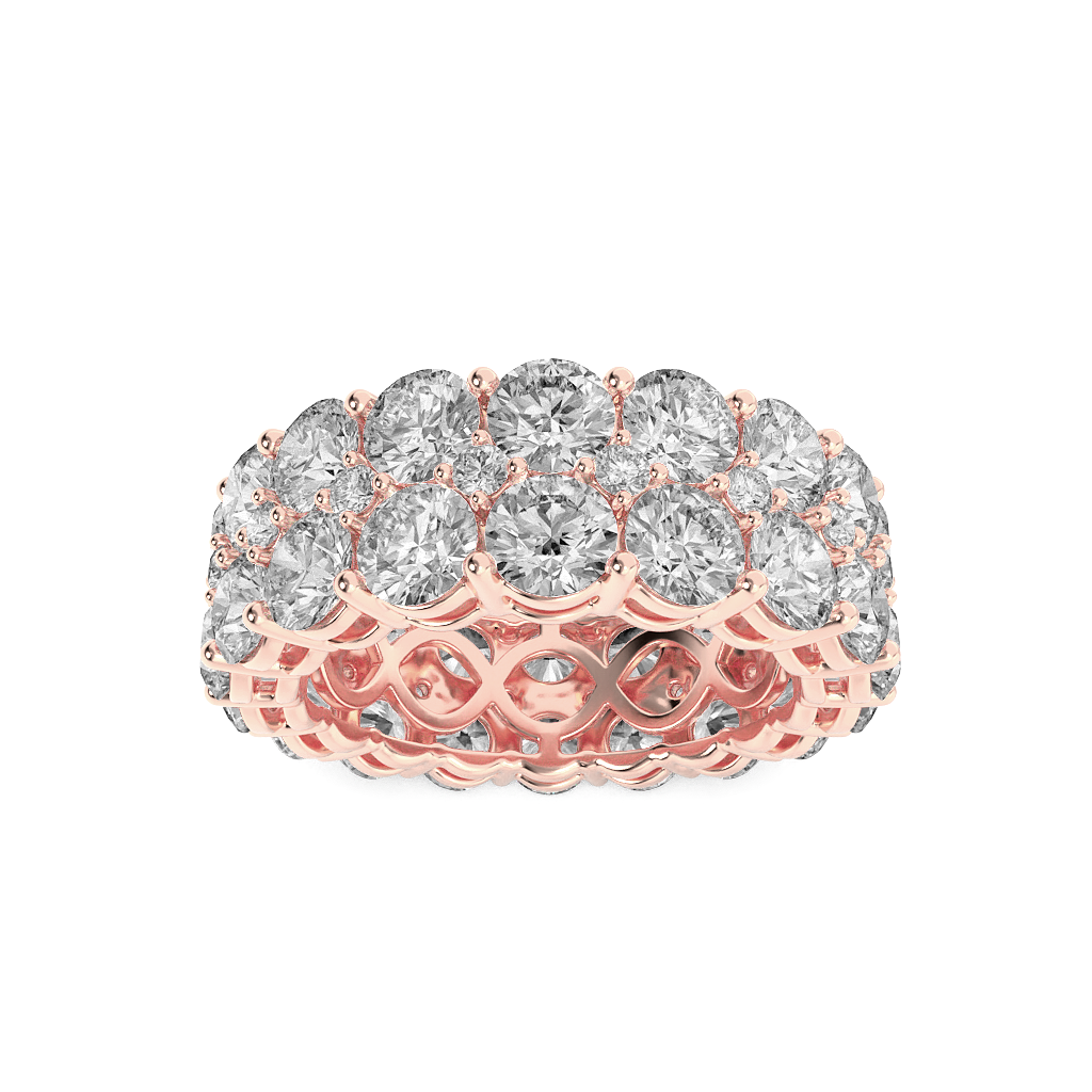 14K Rose Gold 8ctw F+VS+ Lab Diamond Ring Sz 7
