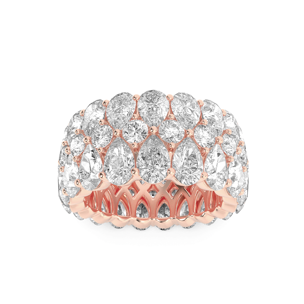14K Rose Gold 9.3ctw F+VS+ Lab Diamond Ring SZ 7