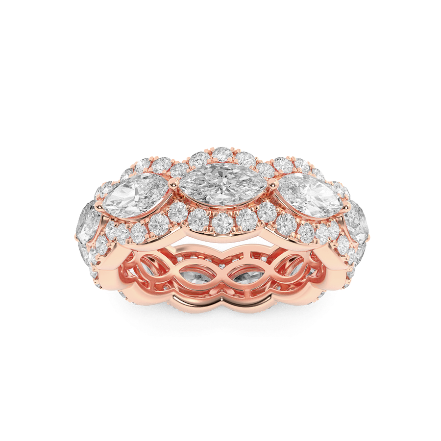 14K Rose Gold 4ctw Lab Diamond Solitaire Ring Sz 7