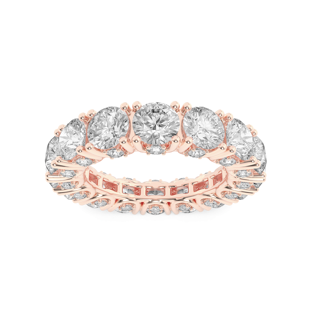 14K Rose Gold 7ctw F-VS+ Lab Diamond Statement Ring Sz 7