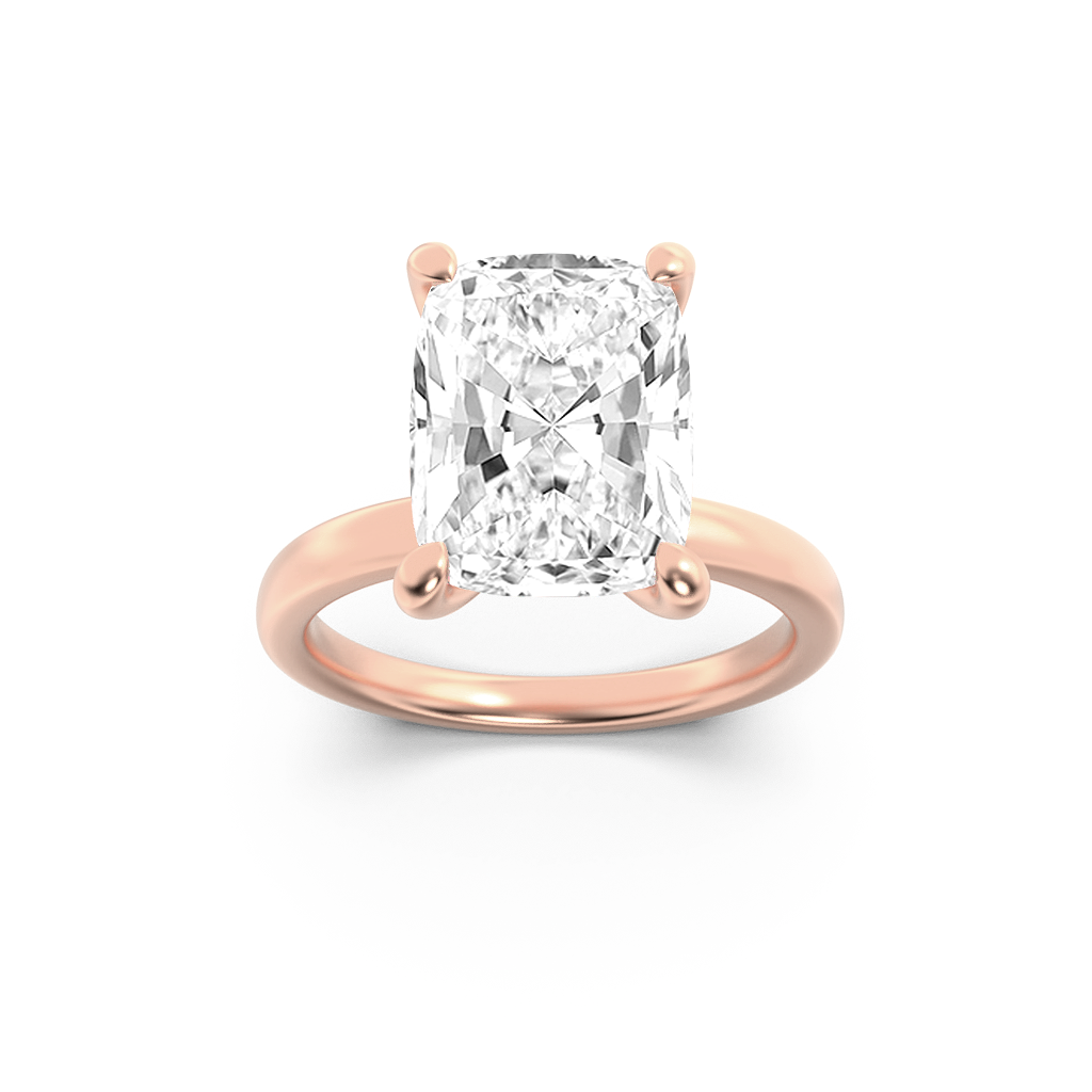 14K Rose Gold Lab Diamond Ring 3.2ctw F+ VS+ Solitaire