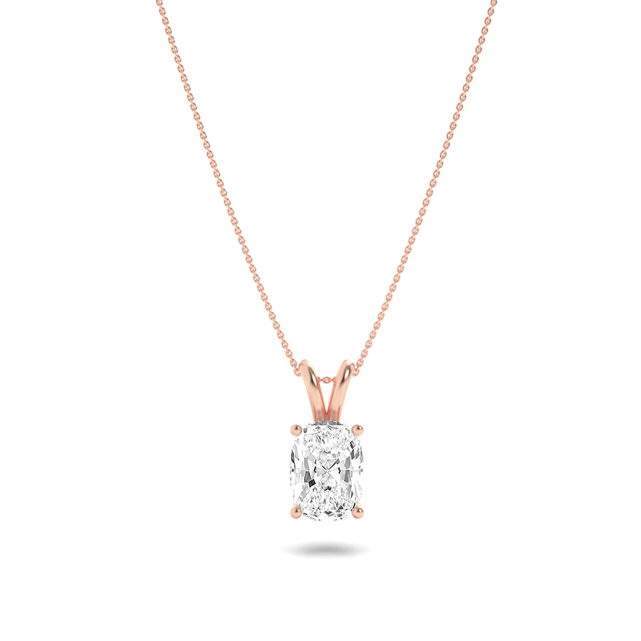 14K Rose Gold 1ctw Lab Diamond Minimalist Pendant