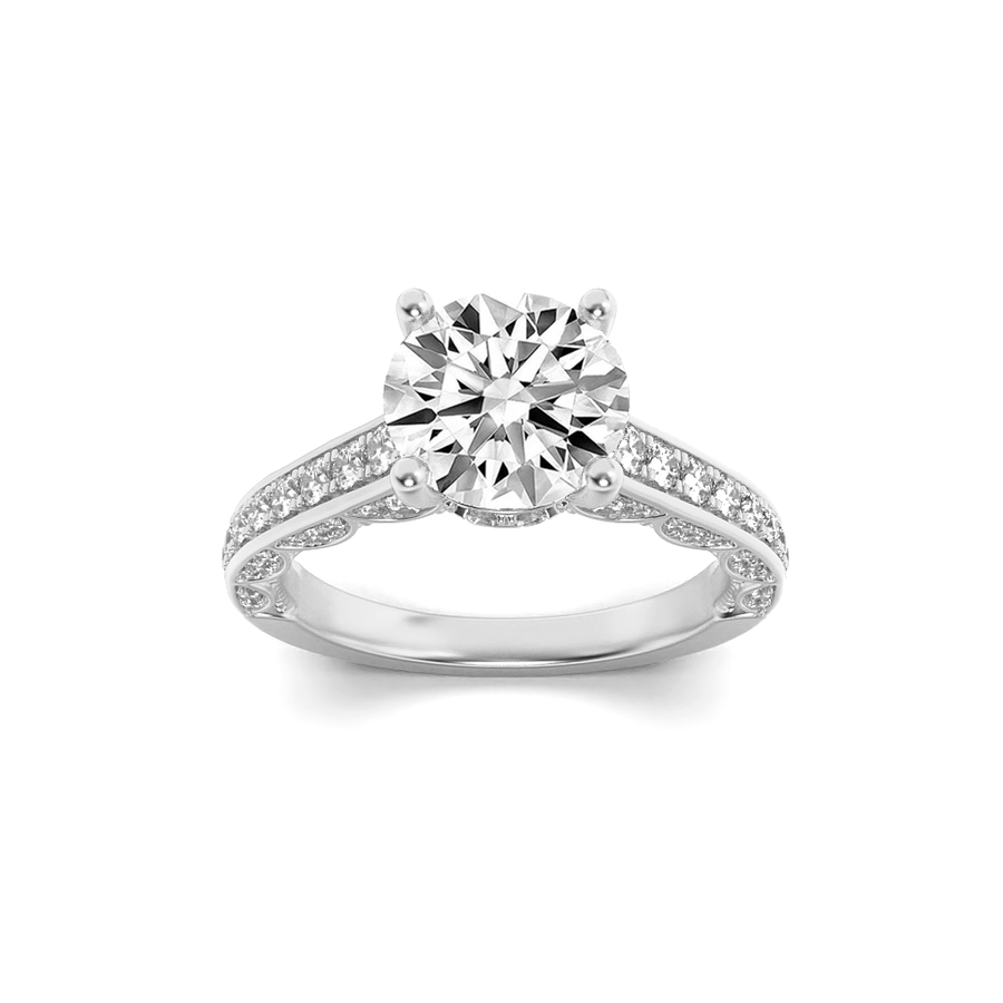 14K White Gold 2ctw Lab Diamond Ring, F Color VS+