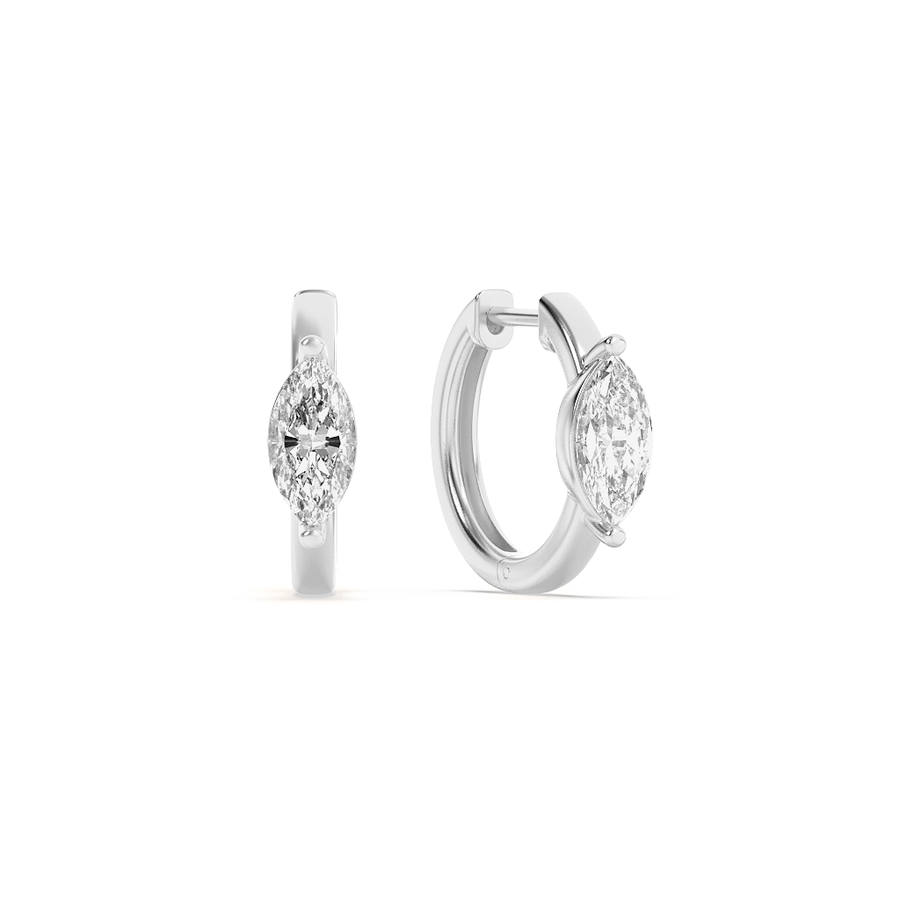 14K White Gold 3.19ctw Lab Diamond Marquise Studs