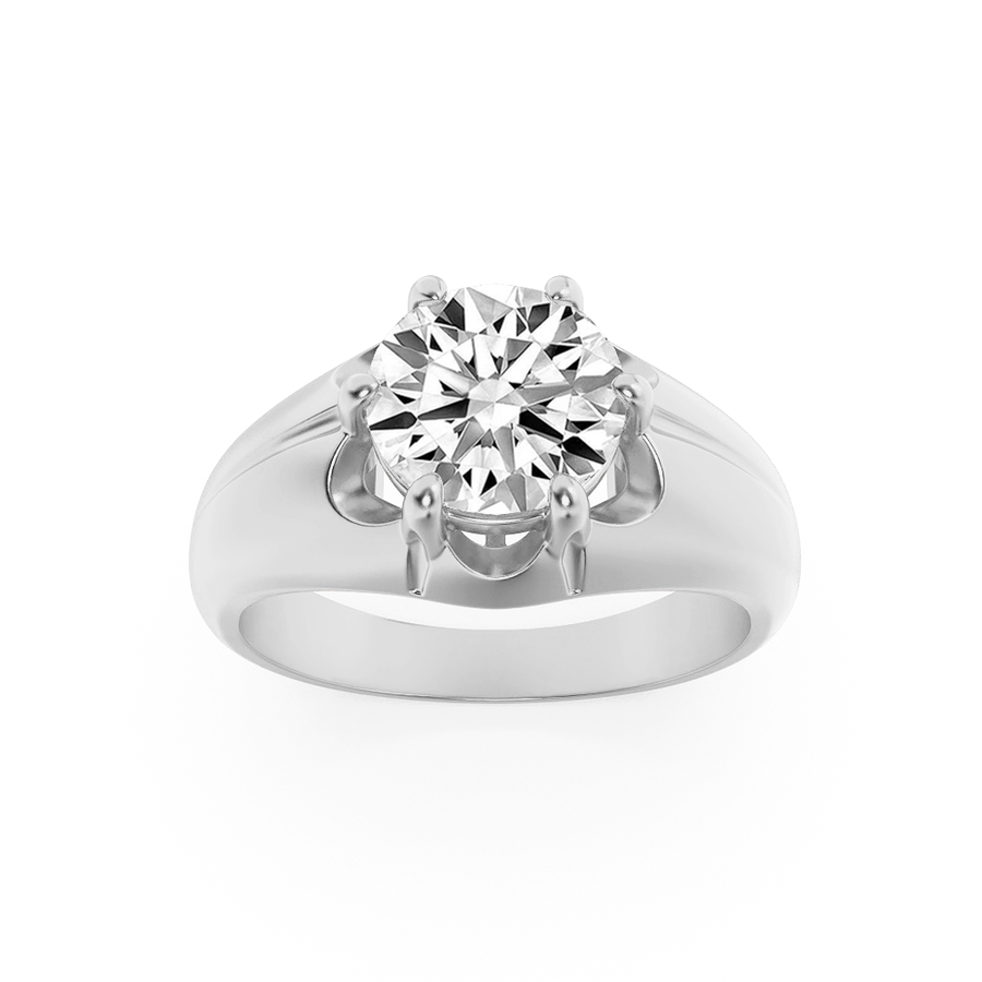14K White Gold 2ct Lab Diamond Mens Ring Sz 10