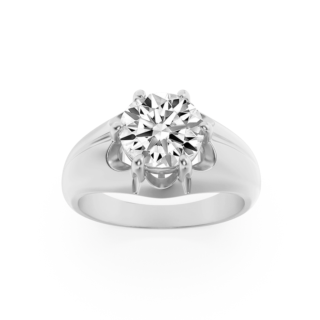 14K White Gold 2ct Lab Diamond Mens Ring Sz 10