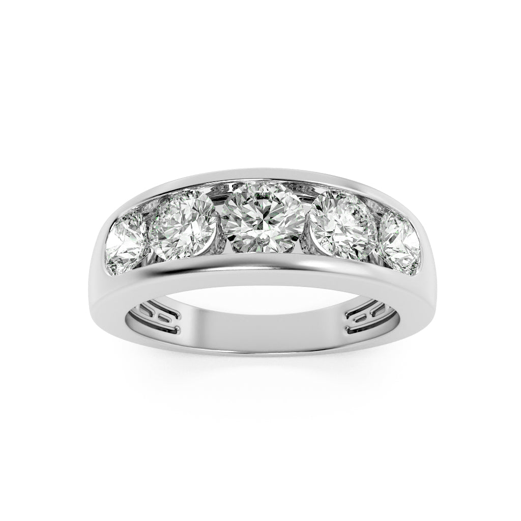 14K White Gold 2ctw Lab Diamond Mens Ring Sz 10