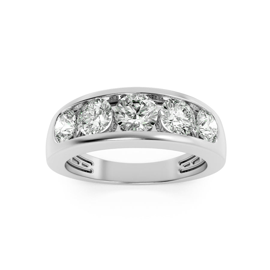 14K White Gold 2ctw Lab Diamond Mens Ring Sz 10