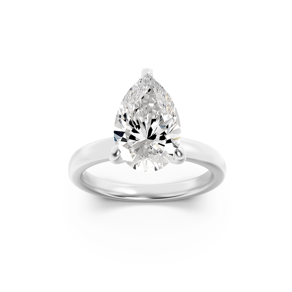 14K White Gold 3.1ctw Lab Diamond Ring Sz7