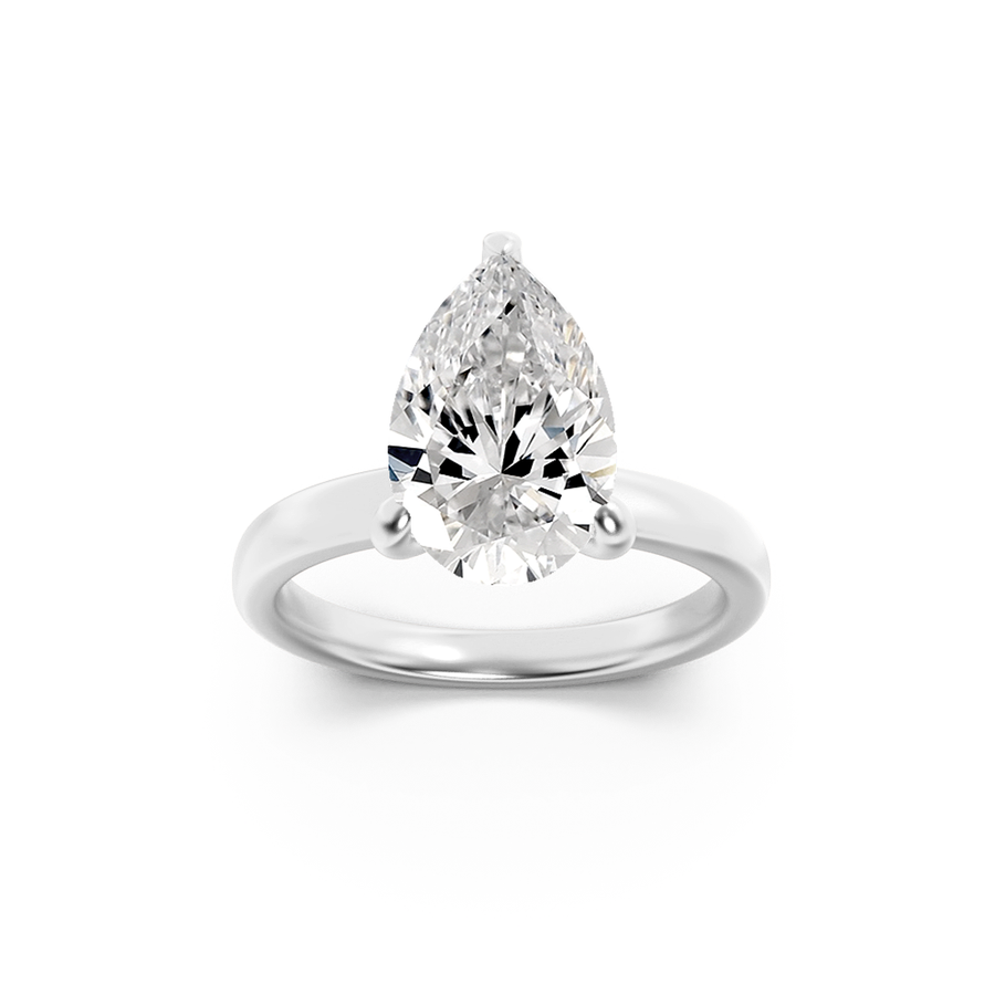 14K White Gold 3.1ctw Lab Diamond Ring Sz7