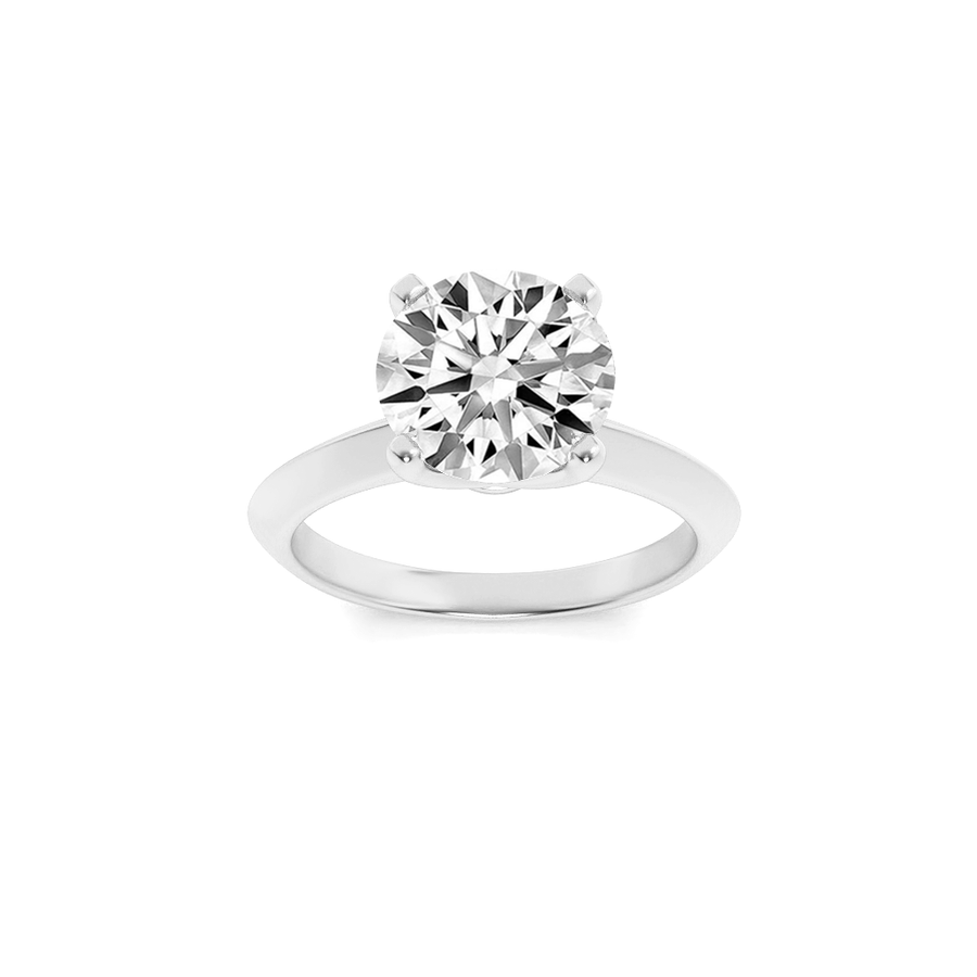 14K White Gold 2ct Lab Diamond Ring, F Color VS+