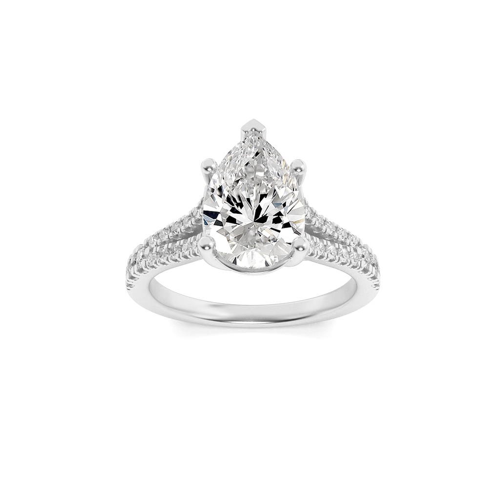 14K White Gold 2ct Lab Diamond Solitaire Ring