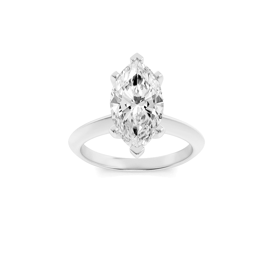 14K White Gold 2ct Lab Diamond Marquise Ring Sz 7