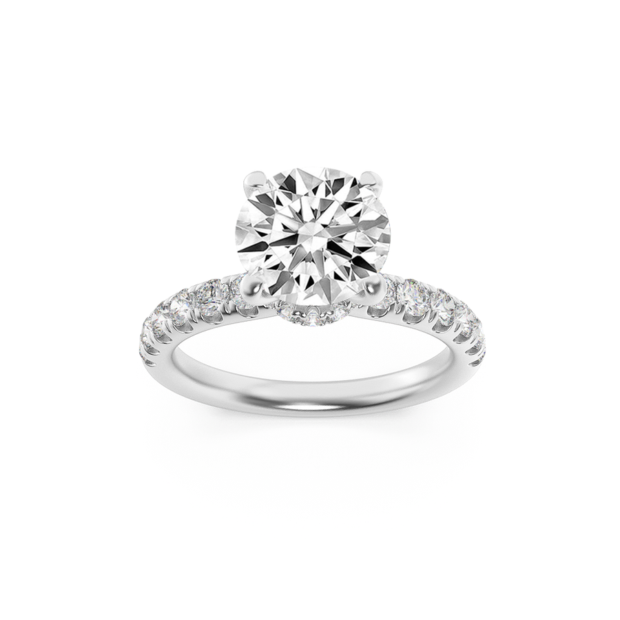 14K White Gold 3ctw Lab Diamond Engagement Ring