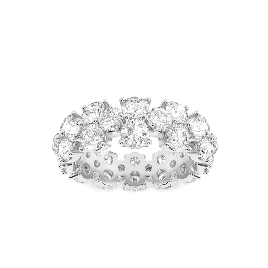 14K White Gold 5ctw Lab Diamond Ring, F Color VS+