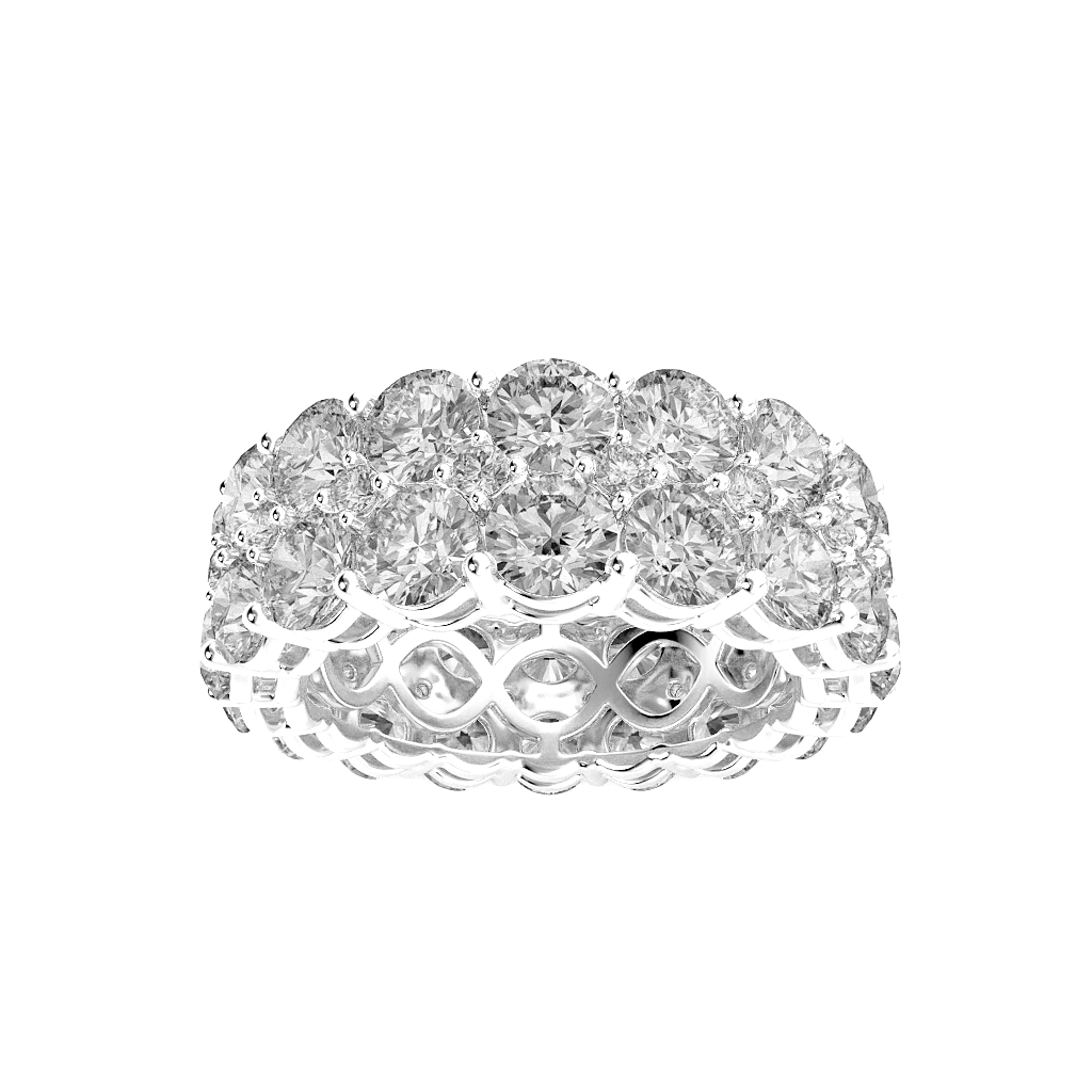 14K White Gold 8ctw Lab Diamond Ring, F Color VS+