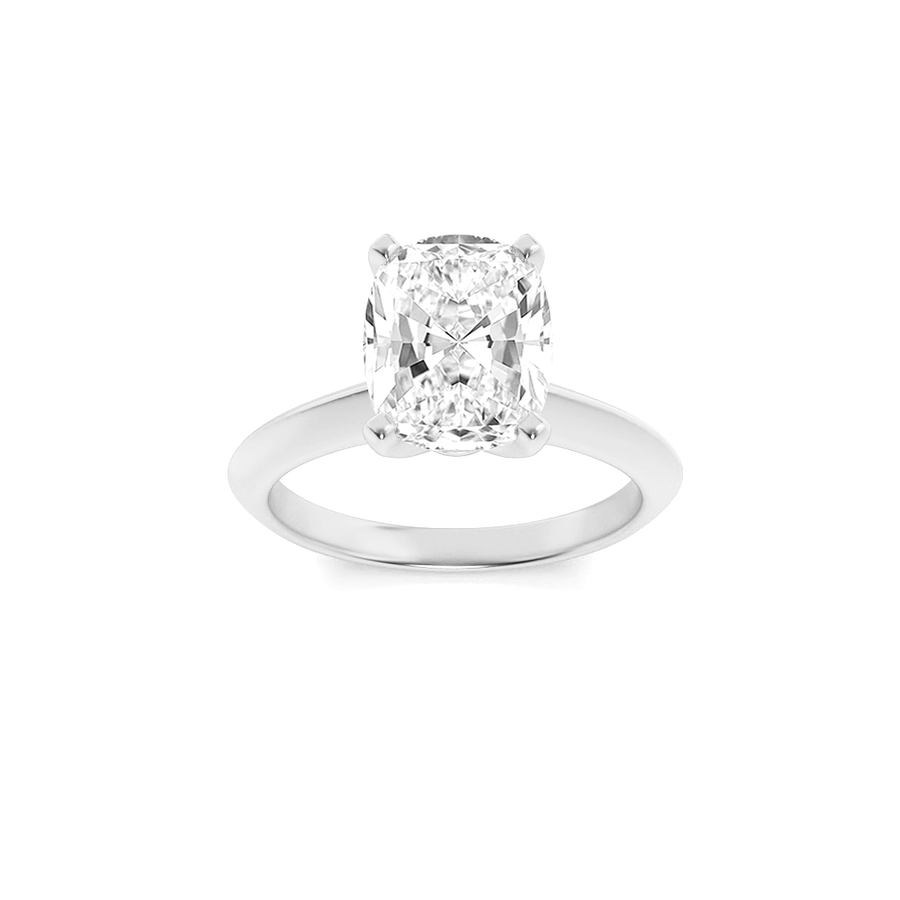 14K White Gold 3ct F+ VS+ Lab Diamond Solitaire Ring Sz7