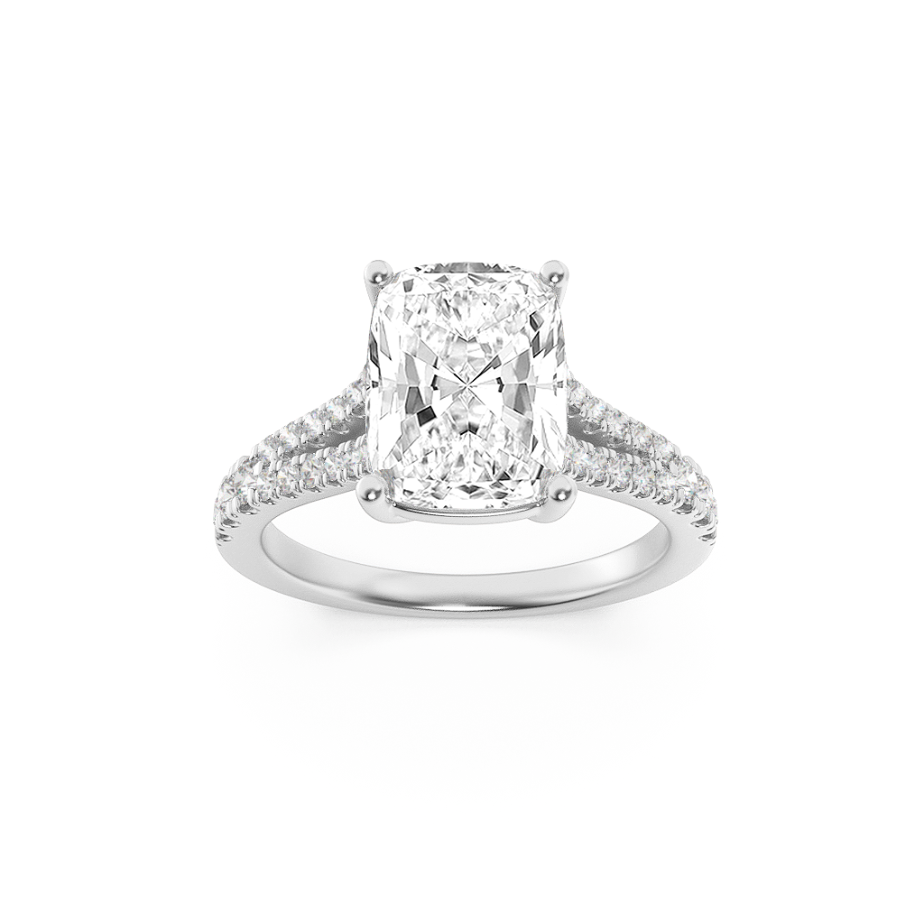 Radiant G Color 14K White Gold 2.3ct Lab Diamond Ring