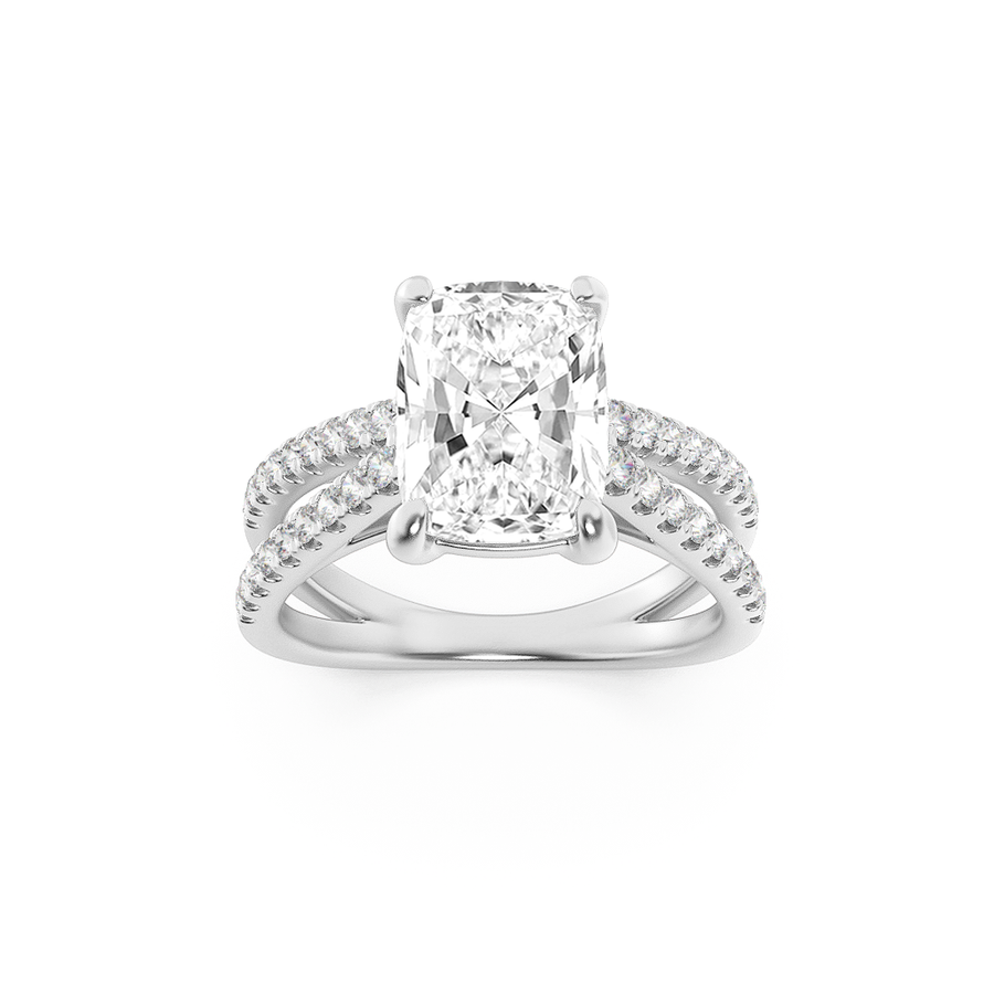 14K White Gold 3.3ctw Lab Diamond Ring, F+ Color