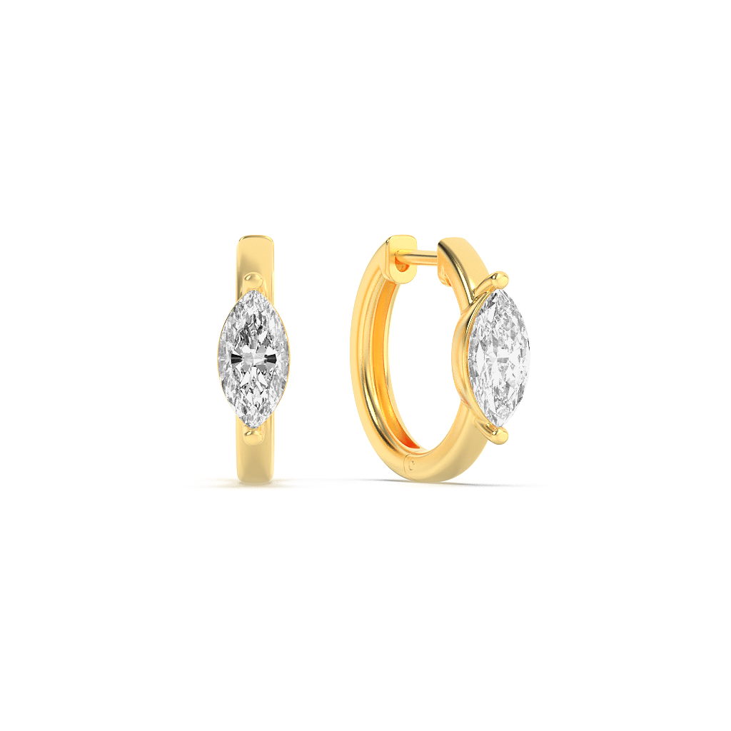 14K Yellow Gold 3.39ctw Marquise Lab Diamond Earrings