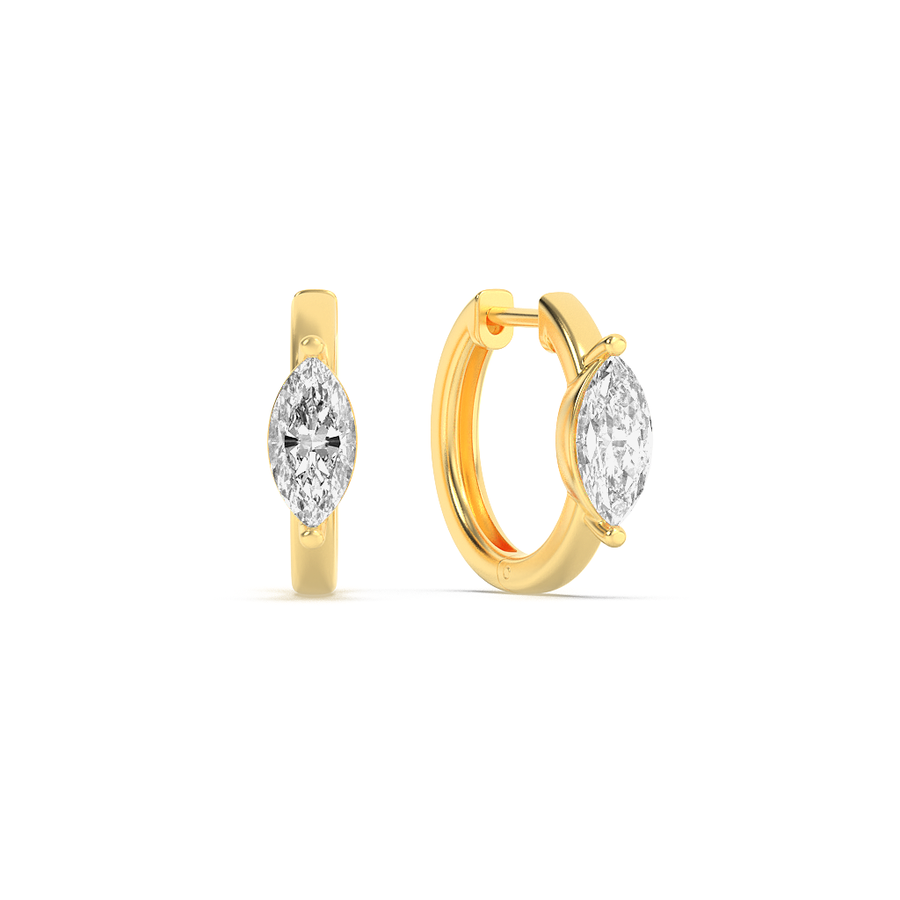 14K Yellow Gold 3.39ctw Marquise Lab Diamond Earrings