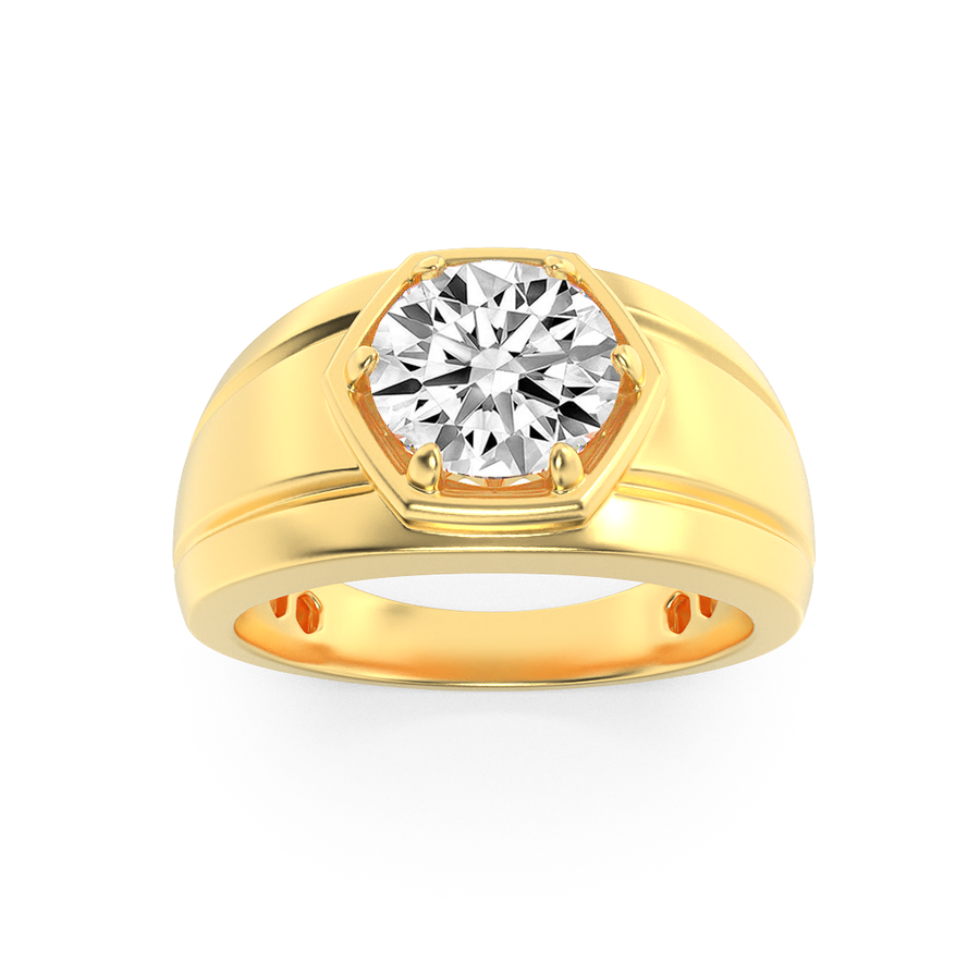 14K Yellow Gold 2ctw Lab Diamond Mens Ring Sz 10