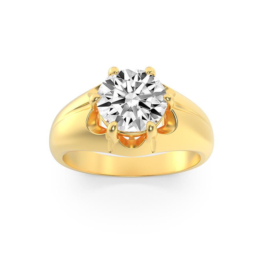 14K Yellow Gold 2ctw Lab Diamond Mens Ring Sz 10