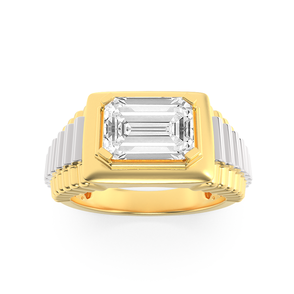 14K White Gold Mens Lab Diamond Ring 2.5ctw F+VS