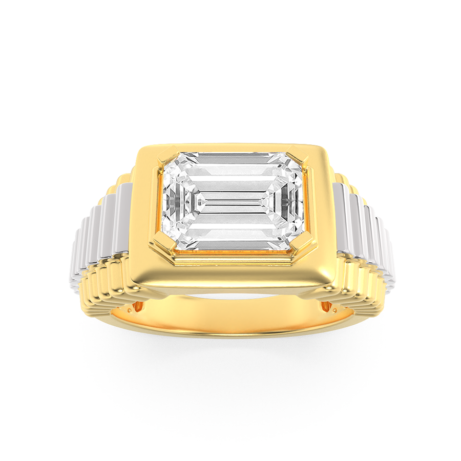 14K White Gold Mens Lab Diamond Ring 2.5ctw F+VS