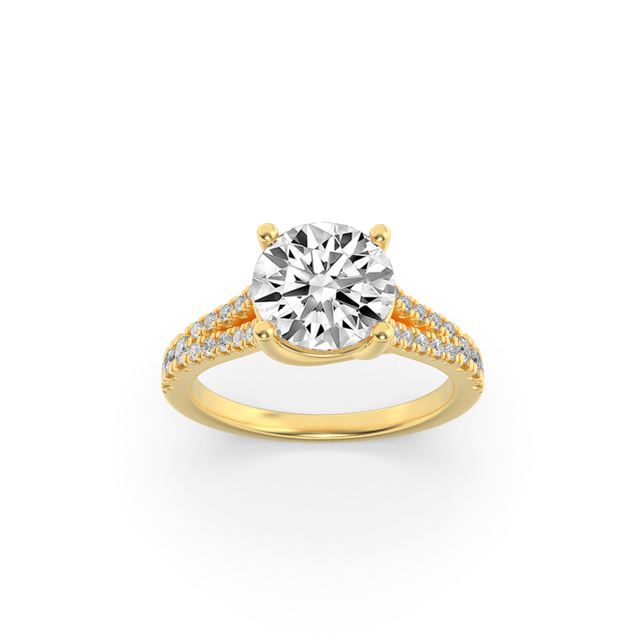 14K Yellow Gold 2ct Lab Diamond Solitaire Ring