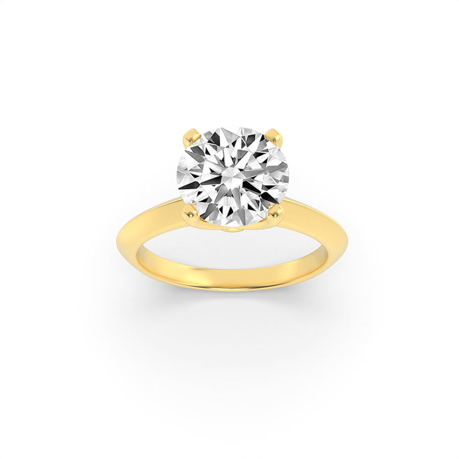 14K Yellow Gold 3ctw F+VS Lab Diamond Solitaire Ring Sz7