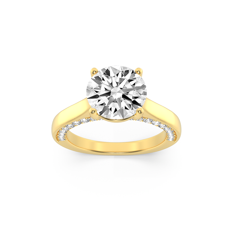 14K Yellow Gold 2ct Lab Diamond Ring, F Color VS+ (Sz 7)