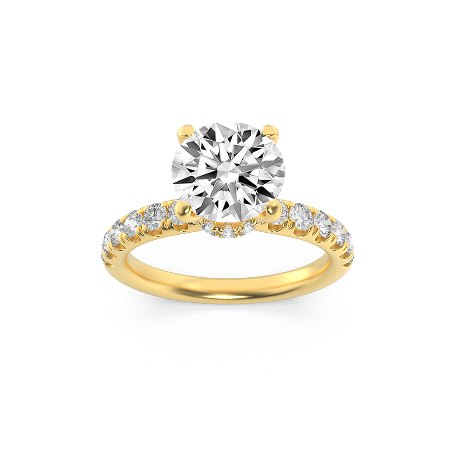14K Yellow Gold 1.9ctw F-VS+ Lab Diamond Solitaire Ring
