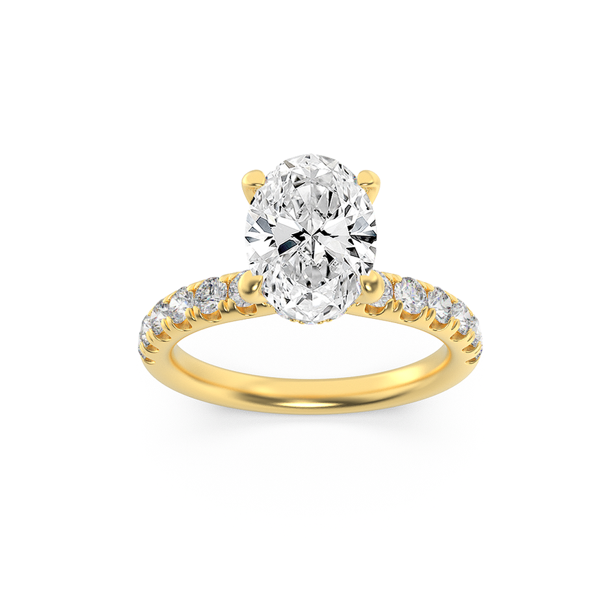 14K Yellow Gold 2ctw Oval Lab Diamond Ring Sz 7