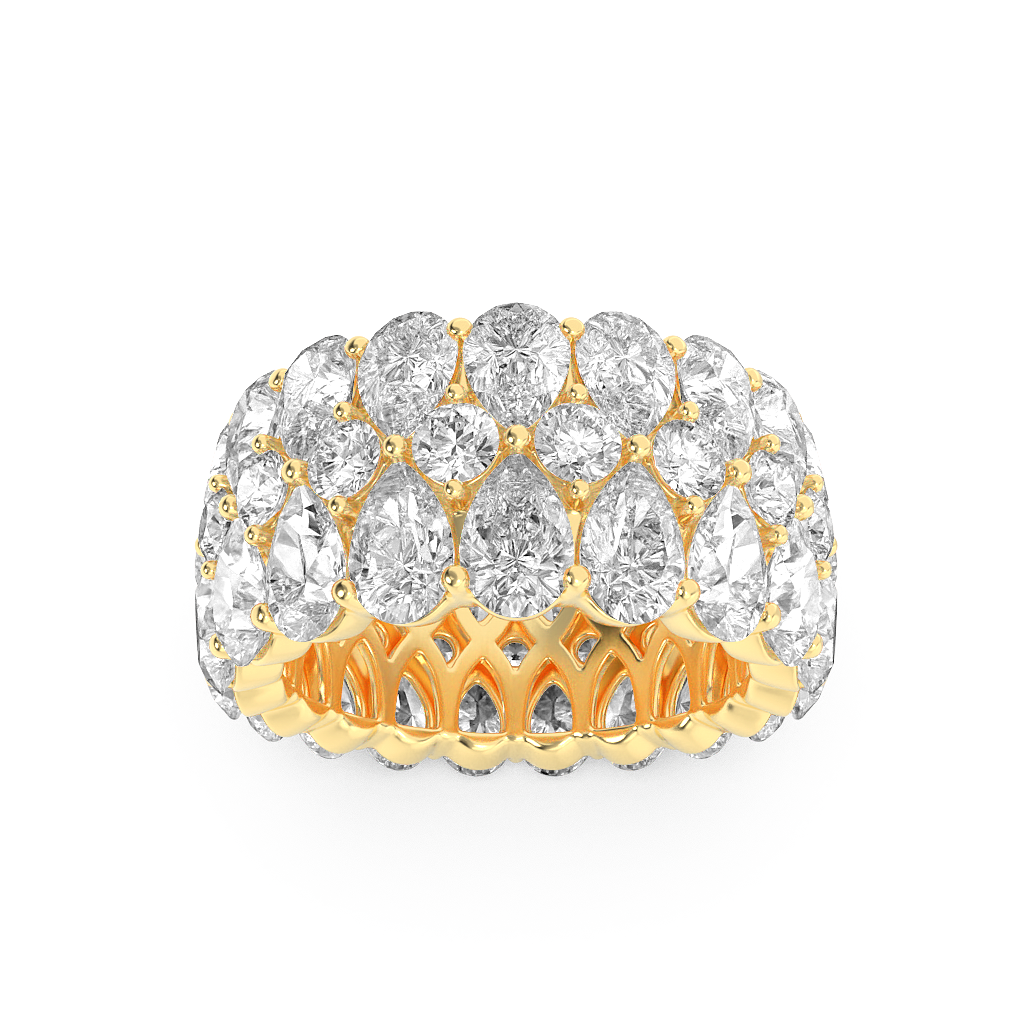 14K Yellow Gold Lab Diamond Ring 8.8ctw F+ VS+ Size 7