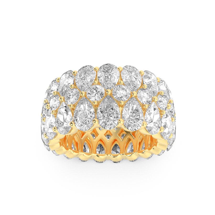 14K Yellow Gold Lab Diamond Ring 8.8ctw F+ VS+ Size 7