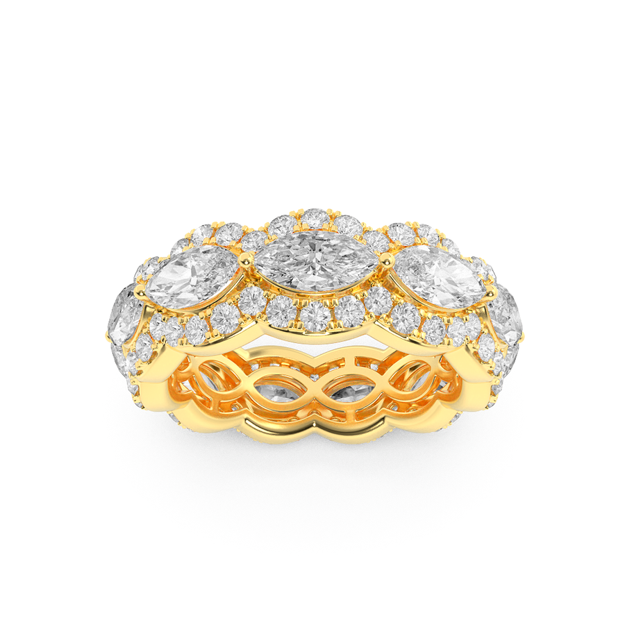 14K Yellow Gold 4ctw Lab Diamond Ring, G+ VS+ Sz 7