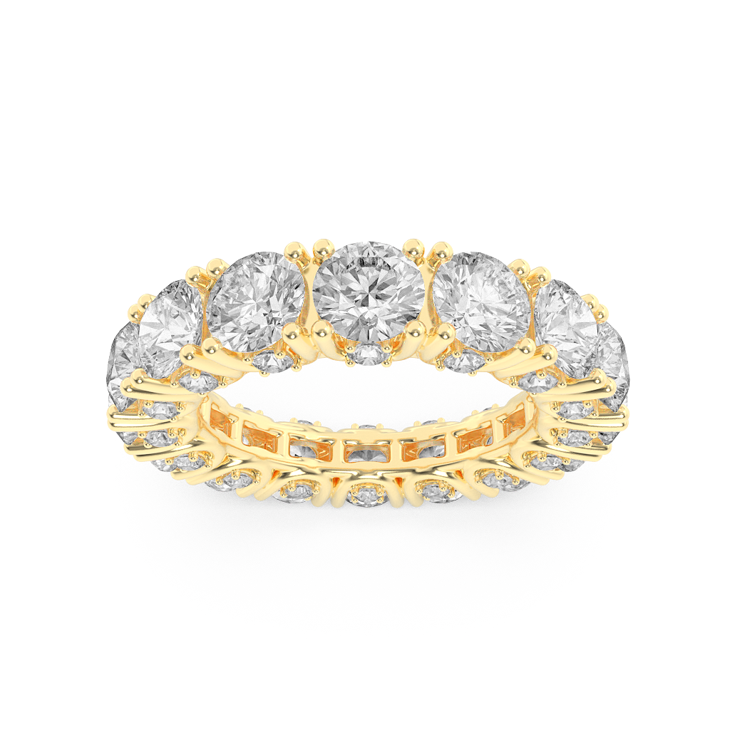 14K Yellow Gold 6.9ctw F Color Lab Diamond Ring SZ 7